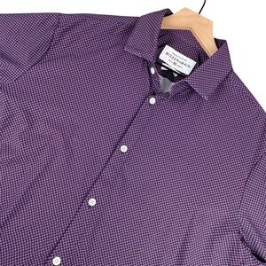 Mizzen+Main Shirt Mens XXL Red Blue Circle Print Leeward Trim Fit Long Sleeve